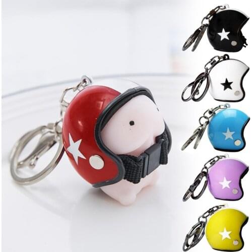 Cute Motorcycle Safety Helmet Shape Keychain Keyring Hanging Pendant Key Holder