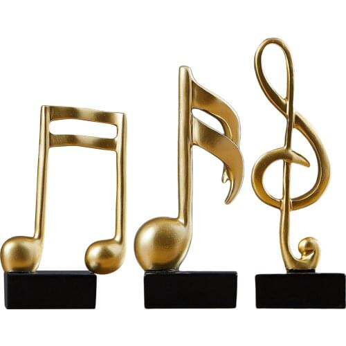 Music Note Sculpture Ornament, Nordic Style Ornament Crafts Stand for Home Office Desktop Table Study Store Decoration