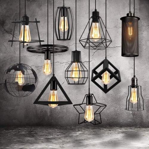 Industrial Style Lighting Loft Creative Retro Single-Head Restaurant, Cafe, Aisle Bar, Small Iron Cage Chandelier