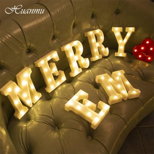 Alphabet Letter LED Lights Luminous Number Lamp Decor Battery Night Light for Home Wedding Birthday Christmas Party Decoration