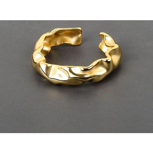 VENTFILLE 925 Sterling Silver Irregular Geometric Ring Women Fashion Smooth Temperament All-match Index Finger