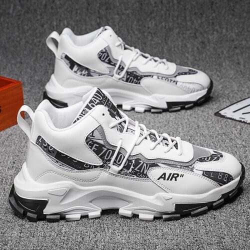 High Top Non-slip Chunky Sneakers for Men Running Shoes Man Sport Shoes for Mens Sports Shoes Male White Footwear Walk GMD-0604