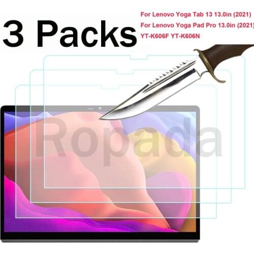 3 Packs Tempered Glass screen protector For Lenovo Yoga Pad Pro 13" YT-K606F 2021 K606 Yoga Tab 13 YT-K606 Tablet Film