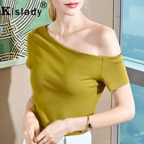 2020 New Spring Summer Fall Womens Skew Collar Patchwork Gothic Shirt Sexy OL Tops Harajuku Shirt Korean Slim Fashion Clothing