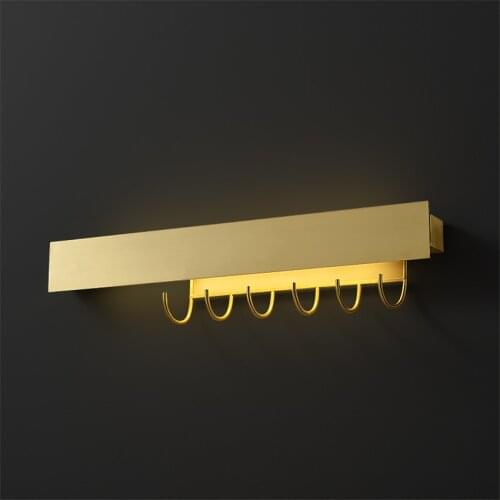Post modern art gold wall lamps bedroom mirror headlights American copper hanger home bathroom corridor sconces lights fixtures