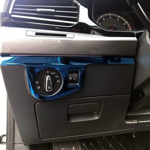 1pc for BORA PLUS 2019 Headlight switch Decorative frame Stainless steel