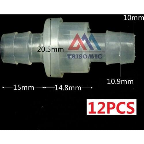 12 pieces 10mm One Way Valve Material PP Non-Return Valve Check valve Spring type fluororubber for oil ozone water(for drinking)