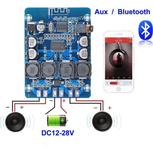 2*45W TPA3118 Stereo audio Bluetooth Digital power Amplifier Board dual channel Aux Class D HIFI DIY Amplificador Module