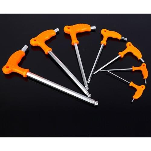 2.5-14mm Durable Toughen Ball Head Allen Wrench Hand Tools L-type Multi-function Inner Hexagon Spanner Hex Key 1pcs