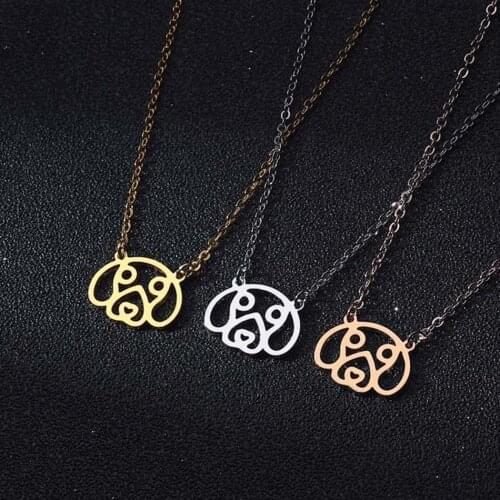 2021 Beagle Puppy Dog Face Outline Shaped Pendant Necklace Handmade Animal Jewelry for Dog Lovers