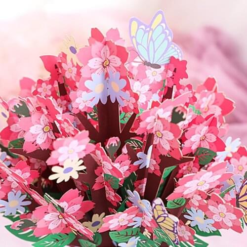 3D Pop-Up Cards Flowers Birthday Card Anniversary Gifts Postcard Hydrangea Flower Paper Wedding Invitations Greeting Cards