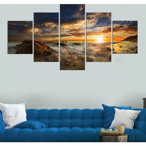 5 Panels /set Clouds and Sun Landscape Painting For Living Room Wall Art Canvas Prints Modern Decorative Pictures Unframed