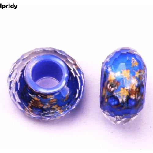 Free shipping Printed Photos Merry Christmas Mix color Resin Large Hole European Beads Fit For Charms Bracelet 50pcs/lot