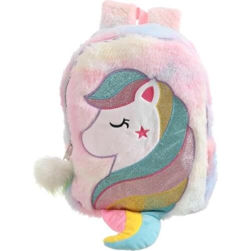 Kids Unicorn Backpack Kindergarten Schoolbag Girls Boys Plushie Travel Bag Children Soft Plush Toys Bookbag Stuffed Backpacks