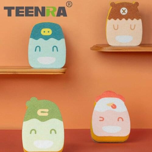 TEENRA Sponge Wipe Double-sided Decontaminating Cloth Cleaning Sponge Household Kitchenware Pan Kitchen Accessories