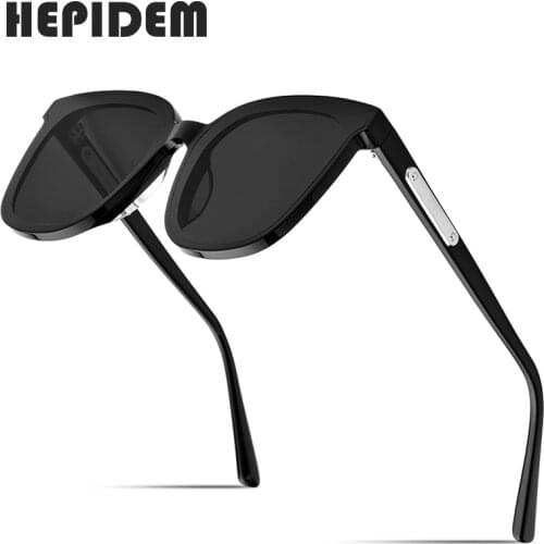 HEPIDEM Vintage Gentle Sunglasses Men Flat Lens Big Oversized Square Sun Glasses for Women Brand Design Eyewear gm Dream Visit