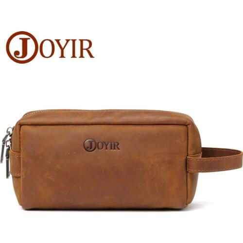 JOYIR Vintage Zipper Women Clutch Wallet Genuine Leather Women Wallet Wristlet Lady Clutch Bags Female Coin Purse Long Wallets