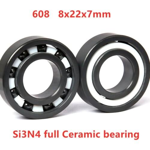 4pcs/10pcs Si3N4 full Ceramic bearing 608 8x22x7 mm silicon nitride ceramic ball bearings 8mm*22mm*7mm