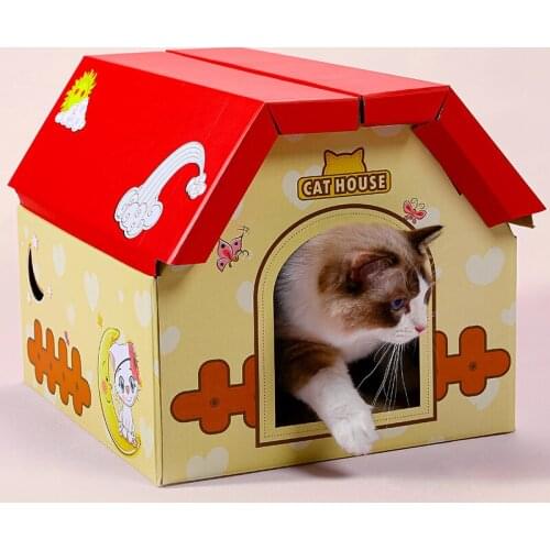 Cat Litter Pet Scratch-resistant Foldable Cat House Pet Supplies Detachable Paper Cat Litter