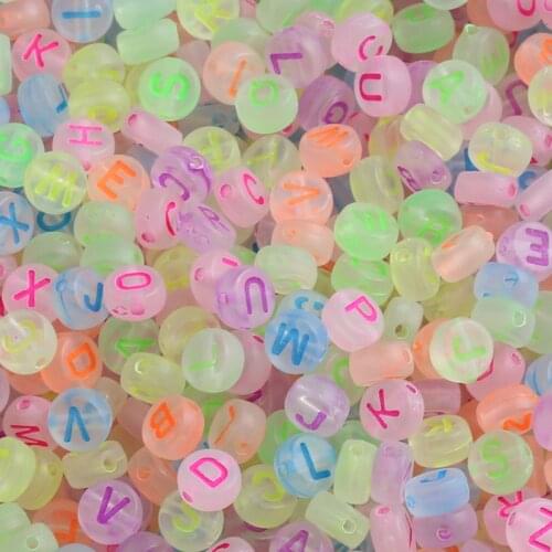 Colorful Letter Acrylic Beads Round Flat Alphabet Loose Spacer Beads For Jewelry Making Handmade DIY Bracelet Necklace