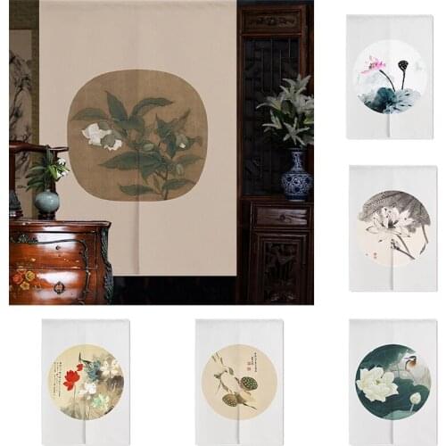 Lotus Bedroom Door Curtain Shelter Fabric Kitchen Half Panel Curain Partition Curtain Doorway Hanging Curtain Home Decoration