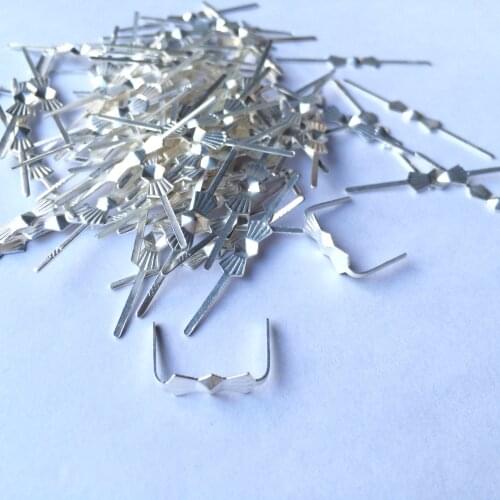 Best Price 100pcs Silver Bowtie Pins Connectors Crystal Prisms of Chandelier Lamp Parts Connectors Accessories