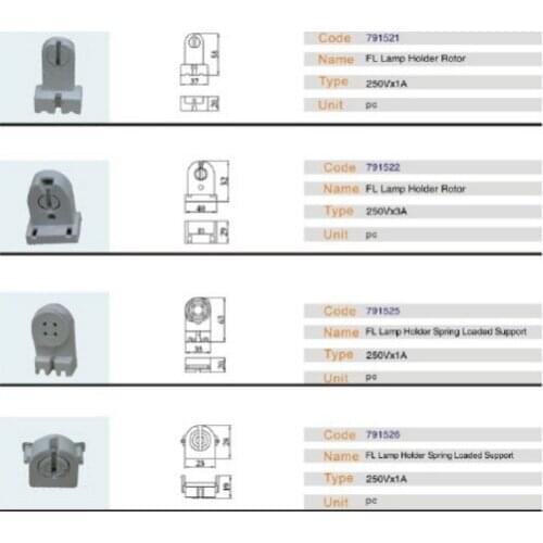 Mix 791521 791522 791525 791526 791528 791529 791536 G13 T8 lampholder light bracket for boat/train
