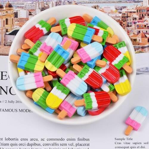 10pcs/lot Dollhouse Miniature food Rainbow Ice Cream Doll House Mini Simulation Play Food for 1/12 Doll Kitchen Toys