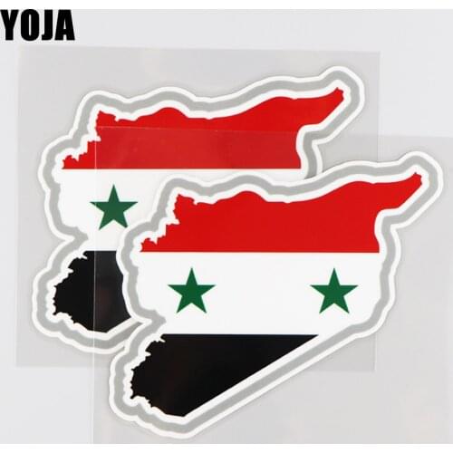 YOJA 14X12.1CM Cartoon Vinyl Decal Car Sticker SYRIA Map Flag Waterproof Windows Accessories 19A-0186
