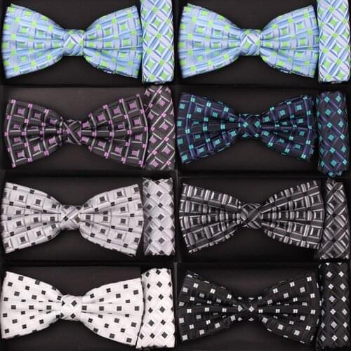 Men Silk Bow ties and Pocket Square Sets Neckwear Adjustable Bowtie and Hanky Set For Wedding Party Men Shirts Bowties