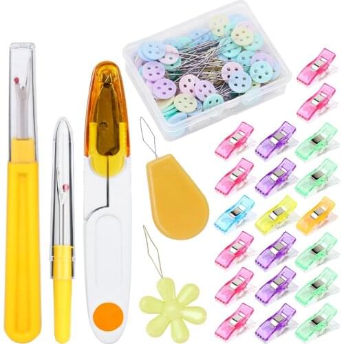 Nonvor 75Pcs Hand Sewing Tools Set Sewing Seam Rippers Thread Remover Kit Quilting Sewing Clips Sewing Accessories Tools