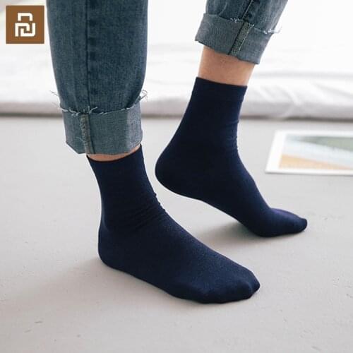 5Pcs New Youpin Autumn Winter Moisture wicking sock Cotton Socks Plus Size Black Business Men Socks Breathable for Male