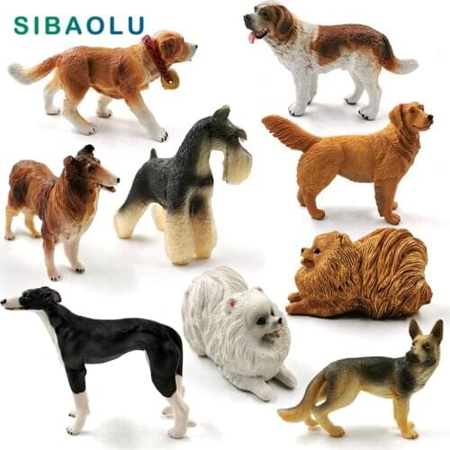 New Pomeranian Whippet Schnauzer Wolf Dog figurine Animal model home decor miniature fairy garden decoration accessories modern