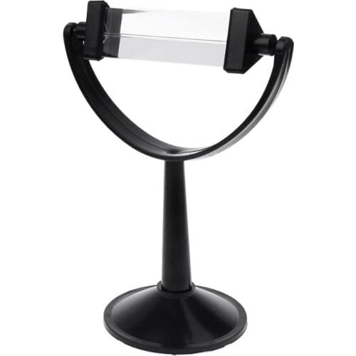 Optical Glass Triple Triangular Prism with Stand for Physics Light Spectrum Teaching Q6PA