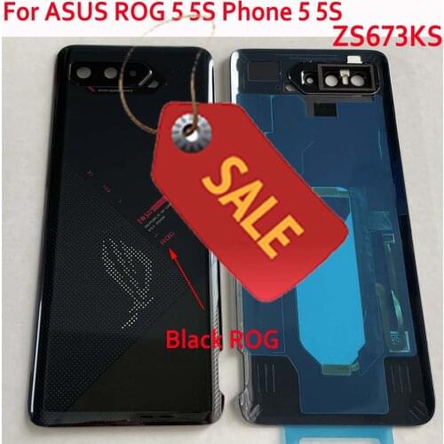 Original Rear Cover For Asus ROG Phone 5 ZS673KS I005DA Back Battery Case Housing Door Lid Phone Shell with Camera Glass Len