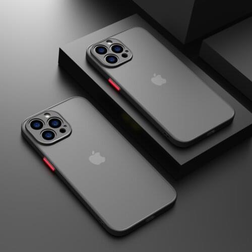 Luxury Square Shockproof Case on For iPhone 12 Mini 11 Pro Max Translucent Matte Cover For iPhone X XS XR 7 8 Plus SE 2020 Coque