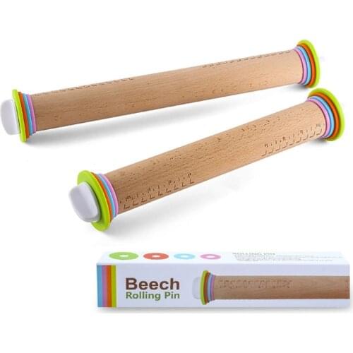 Adjustable Christmas Rolling Pin Kitchen Baking Tool Wooden Rolling Pin With Scaled Flour Pastry Cookies Fondant Dough Roller