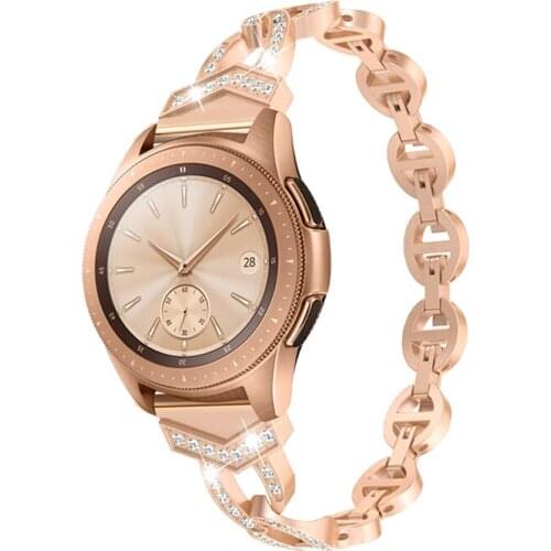 Huawei watch gt band for Samsung Galaxy 46mm/42mm gear S3 Frontier S2 classic Active 22mm women Diamond stainless steel bracelet