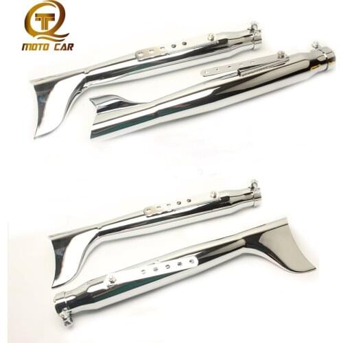 Refit Universal Motorcycle Exhaust Muffler Pipe Silencer Chrome Fish Exhaust Escape Moto for Vintage Cafe Racer Harley-Davidson