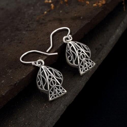 Earings Fashion Jewelry Hollow Out Wire Inlay Fish Personality Joker Female Earrings Eardrop Wholesale Restoring Ancient Ways