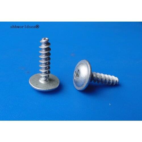Shhworldsea Free Shipping 100PCS White zinc plated screws car metal clips auto metal fastener automotive fastener screw