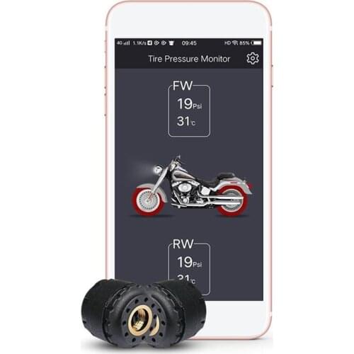 TP200 Motorcycle Bluetooth Tire Pressure Monitoring System TPMS Mobile Phone APP Detection 2 External Sensors