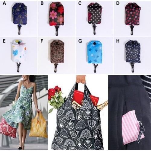 Stylish Foldable Reusable Eco-friendly Shopping Backpacks Tote Grocery Foldable Handbag Storage Bag