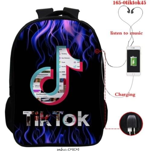 TikTok Backpack Luminous School Bags For Teenagers Boys Girls Laptop Backpack Large Capacity Travel Mochila Escolar