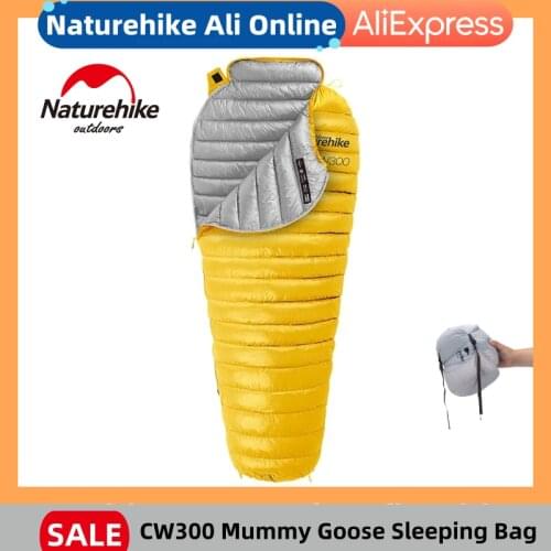 Naturehike Camping Sleeping Bag Mummy White Goose Down Winter Waterproof Ultralight Outdoor Hiking Travel Sleeping Gear For Camp