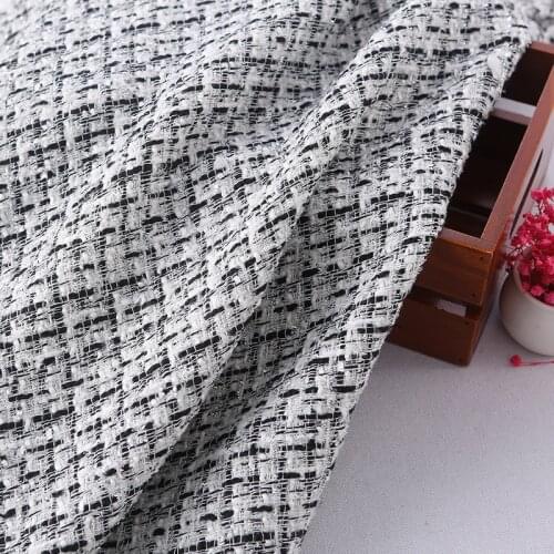 Tweed Fabric Silver Lurex Yarn Dyed Woolen Tela For Jacket Blazer Skirt Dress Suit Bags DIY Patchwork 450G/M2 Vestidos 100X150cm