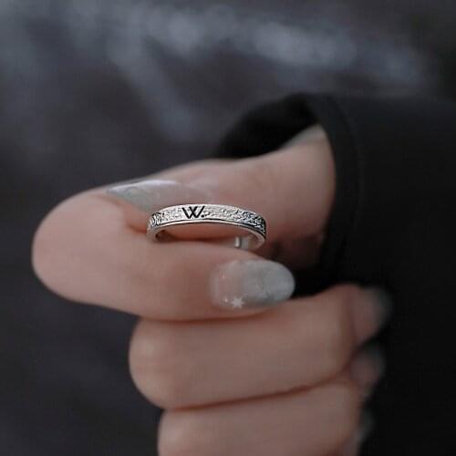 Retro Letter W Rings Adjustable Opening For Women Korea Cute Simple Fashion New Hot Sale Girlfriend Gift Party Jewelry BOYULIGE