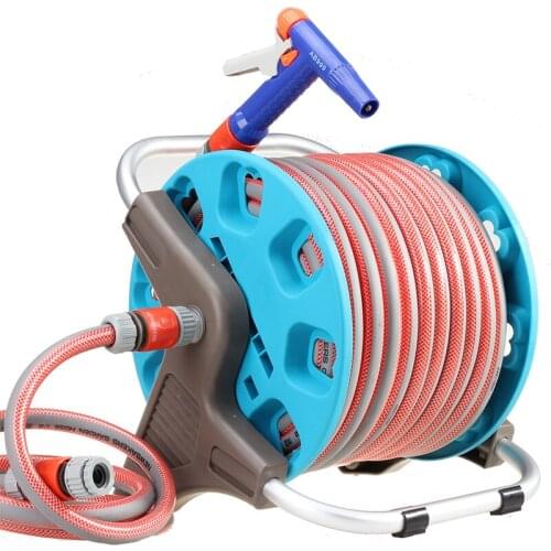 Water hose truck storage rack garden watering water set car hose gardening pipe winder portable pipe reel