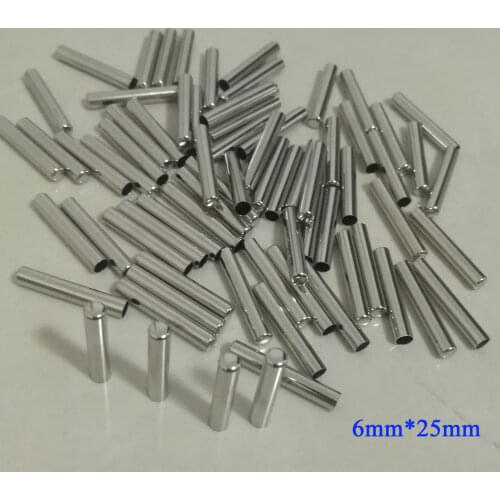 6mm*25mm One End Closed NTC temperature sensor probe protection shell PT100 DS18B20 nickel coated brass tube ,100 pcs / lot