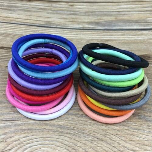 100pcs/lot 4mm Elastic Hairband with NO Buckle Elastic Hair Ties for Girls and Children Hair Accessories HT006